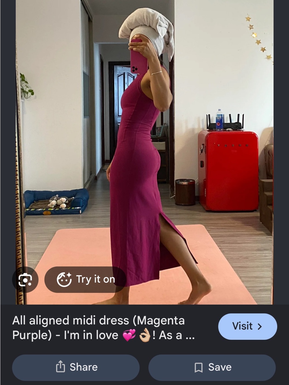 Lululemon all aligned midi dress in Magenta Purple